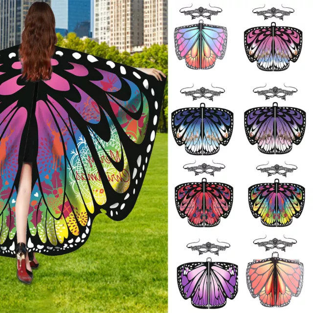 Butterfly Wings Cape Shawl Adult Fairy Cloak Costume Fancy Dress Party