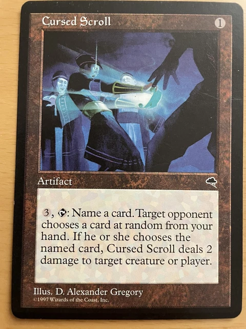 CURSED SCROLL (TEMPEST), carta magica MtG, pergamena maledetta vintage ...