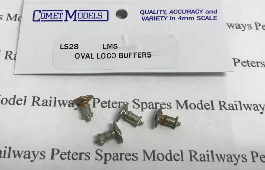 Comet Models LS28 LMS Oval Loco Buffers (Pk4) OO Gauge