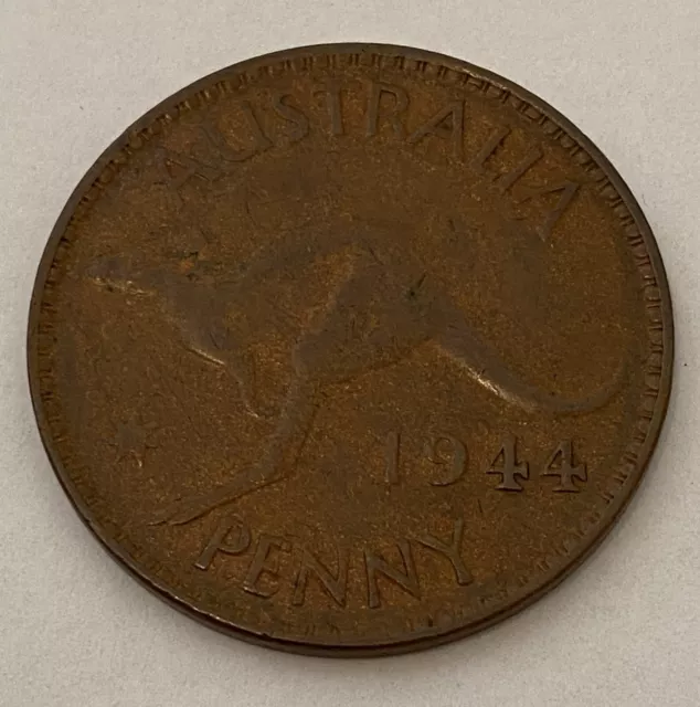 1944Y. Australian Penny - ERROR - die crack  #151