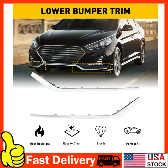FRONT BUMPER LOWER Fog Trim Chrome Molding Set L&R For Hyundai Sonata