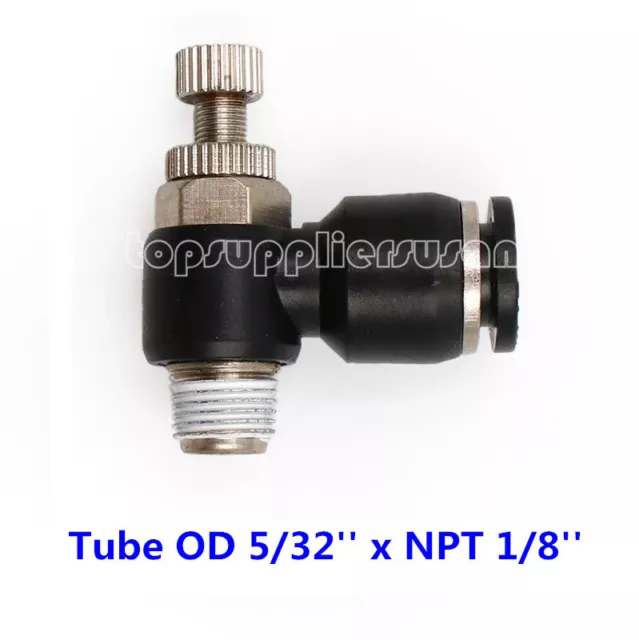 5pcs Air Flow Control Valve Tube OD 5/32'' X NPT 1/8'' Pneumatic Push In Fitting