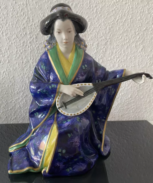 Porzellan, Figur, Chinesin mit Mandoline, Karl Ens, Anton Büschelberger, RARITÄT