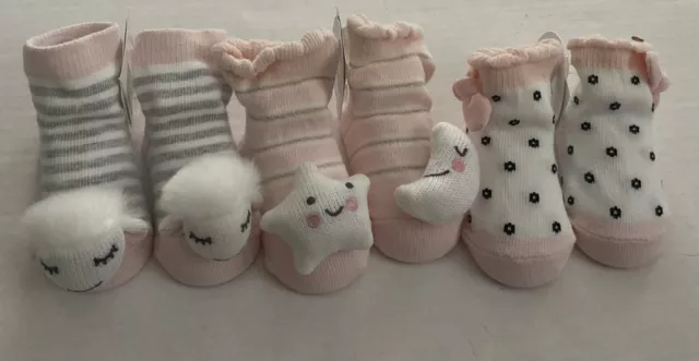 Mud Pie Baby Socks, Lot of 3 Pair, girls, 0-12 months