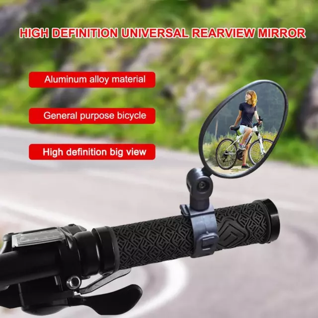 Universal Bicycle Rear View Mirror 360 Degree Rotation Adjustable Bike Handlebar