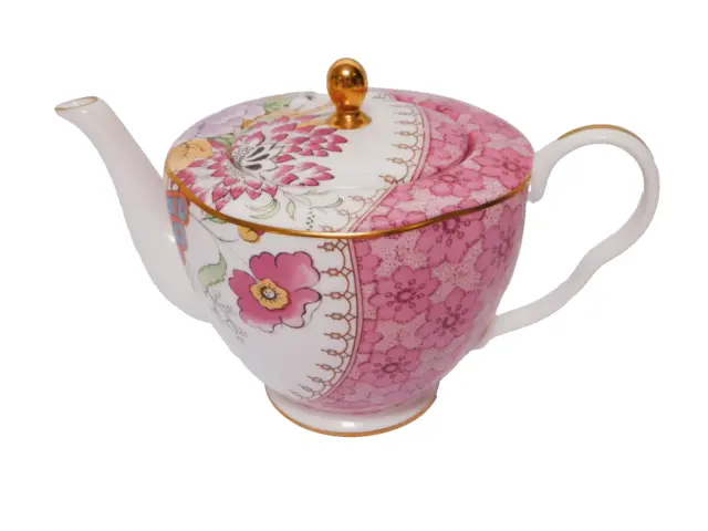 Wedgwood Butterfly Bloom Fine Bone China Pink Teapot & Gift Box High Tea England