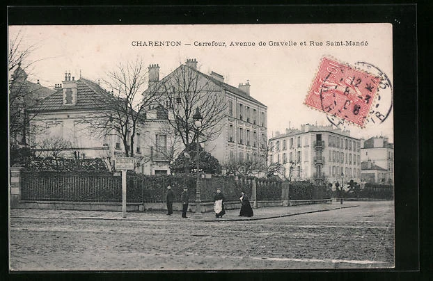 CPA Charenton, Carrefour, Avenue de Gravelle et Rue Saint-Mandé