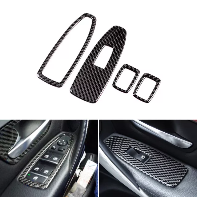 For BMW F30 F32 13-18 M-Sport Carbon Fiber Window Lift Switch Button Frame Cover