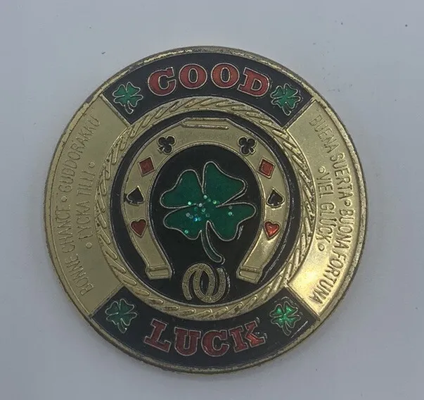 4 Leaf Clover Good Luck Poker Guard Coin Protector Premier Edition