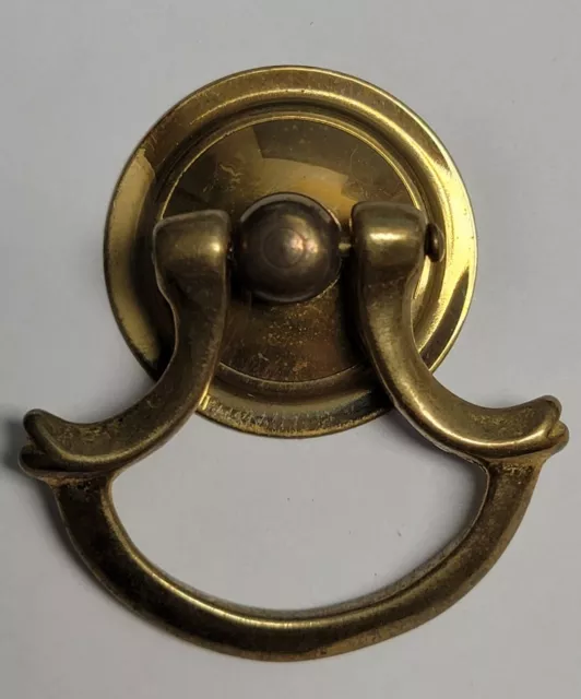 NOS NEW OLD STOCK 1-5/8" Wide VICTORIAN SOLID BRASS RING PULL