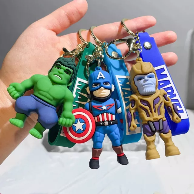 Marvel Characters 3D Rubber Keychain Keyring Bag Charm Car/House Keys