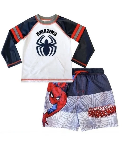 Costume Da Bagno Spiderman Per Ragazzi - Pantaloncini Marvel Ufficiali, Età 2-10 Anni - Foto 3