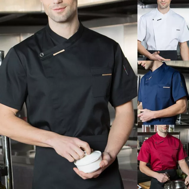 Women / Men Short Sleeve Tops Clothing Restaurant Breathable Shirt Chef Cook