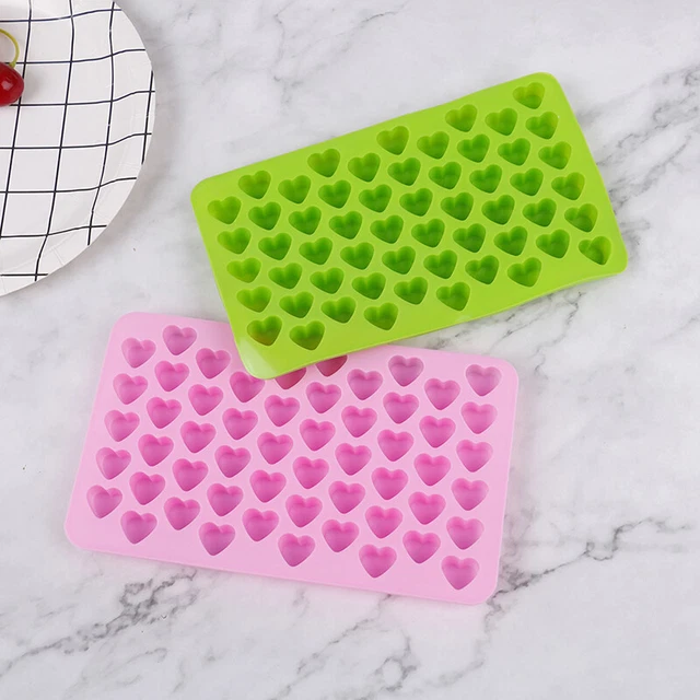 55 Cells Mini Heart Style Chocolate Molds DIY Food Grade Silicone MAT$g  q