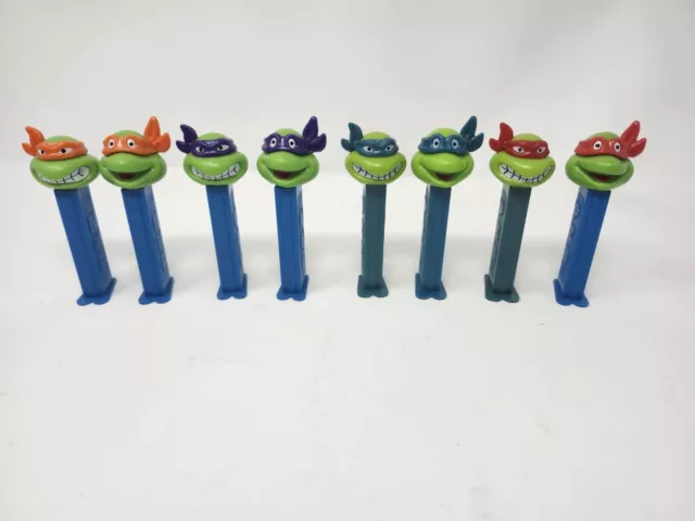 Lot of 8 Vintage Pez Teenage Mutant Ninja Turtle Dispensers All 4.5" TMNT Blue