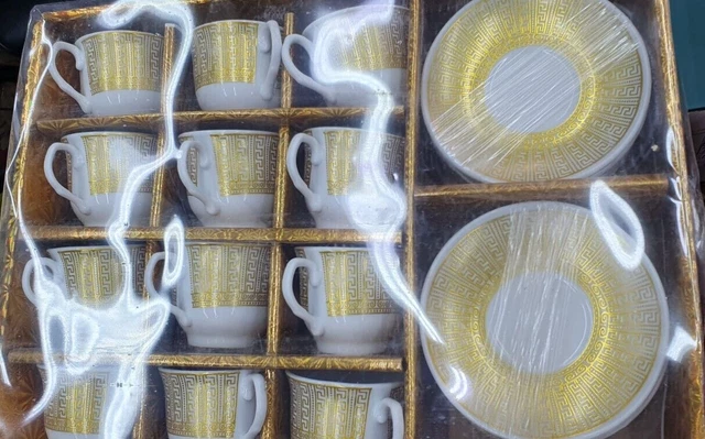 Luxury Small Turkish Arabic Design Tea Coffee Espresso Cups Saucer Set of 24