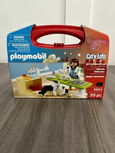 Estuche de transporte de visita veterinario de la ciudad Playmobil - Set #5653 nuevo en caja