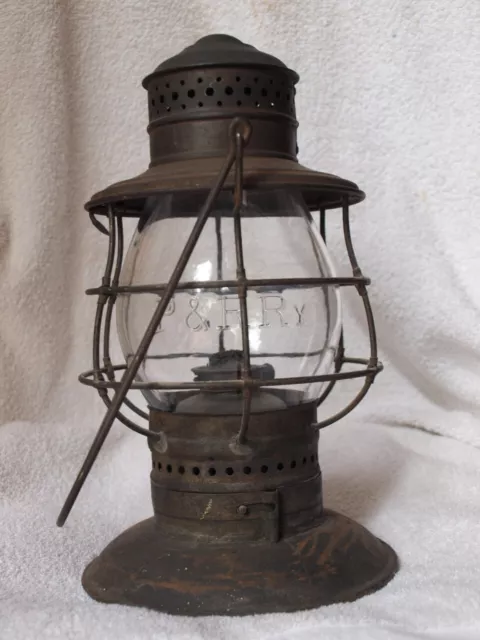 P & R Ry C. T. Ham Brass Top Bellbottom Railroad Lantern Nice Condition! P & R Ry C. T. Ham Brass Top Bellbottom Railroad Lantern Nice Condition!