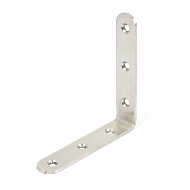 100mmx100mm L Shape Shelf Corner Brace Stainless Steel Right Angle Bracket
