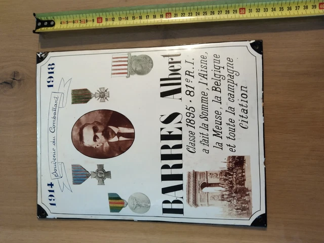 PLAQUE EMAILLEE BOMBEE Correspondant Des Messageries Hachette 39,5 X 27
