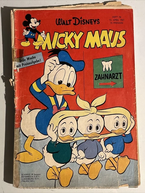 TOPOLINO ORIGINALE WALT DISNEYS numero 16 15 aprile 1961 fumetto