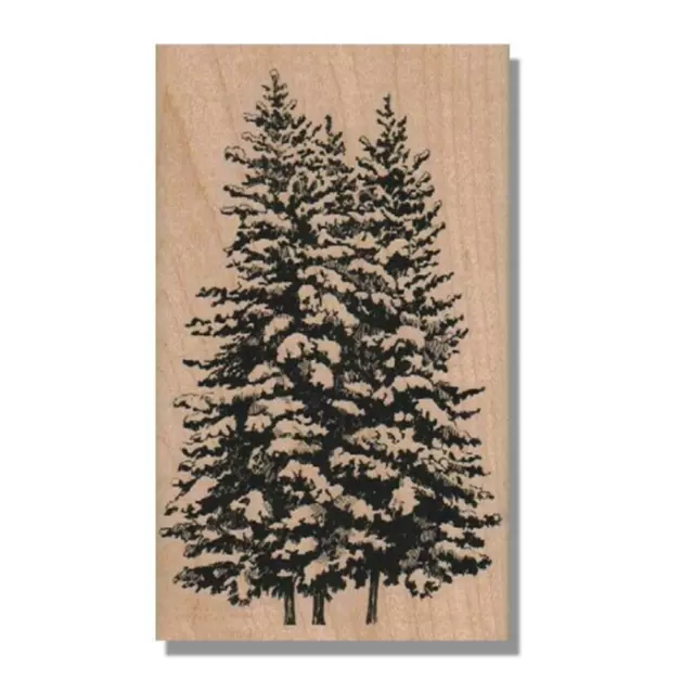 Mounted Rubber Stamps, Christmas Trees, Holiday, Xmas, Snow, Winter, Tree,Nature