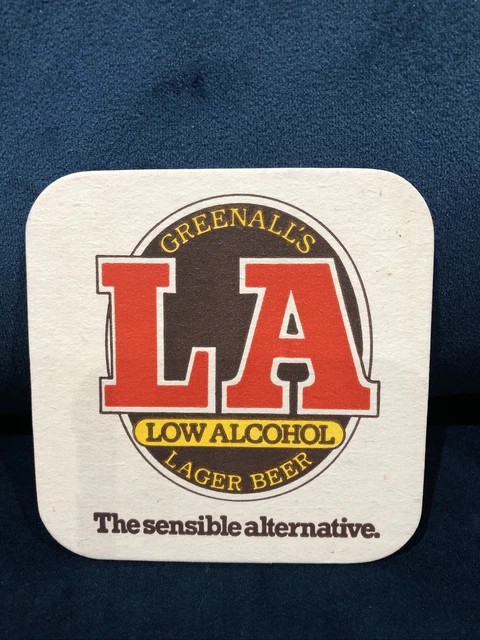 Vintage Biermatte Untersetzer - Zweiseitig - Greenalls Alkoholarmes Lager