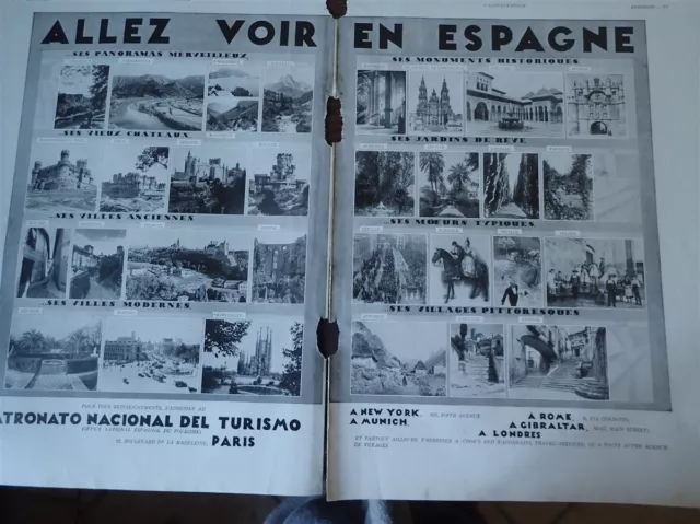 VISIT SPAIN + NASH automobile + HOUBIGANT pub paper ILLUSTRATION 1931