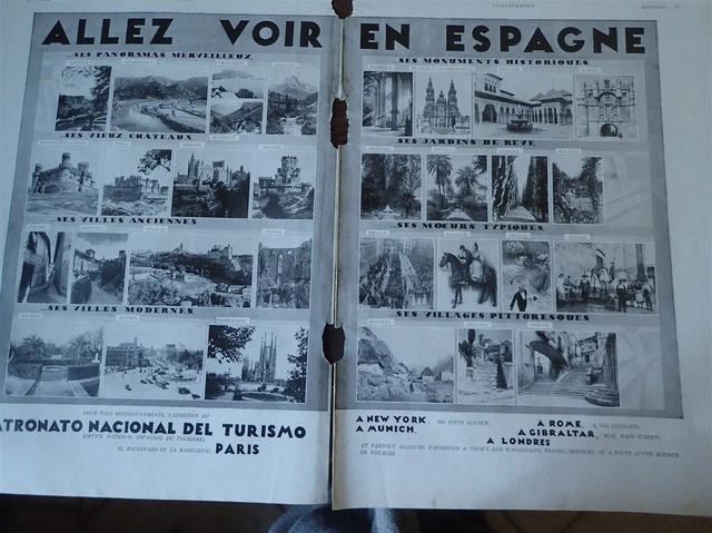 VISIT SPAIN + NASH automobile + HOUBIGANT pub paper ILLUSTRATION 1931