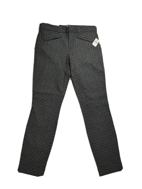 NEW Gap Pants Women Size 2 Mid Rise Black White Stretch Skinny Ankle