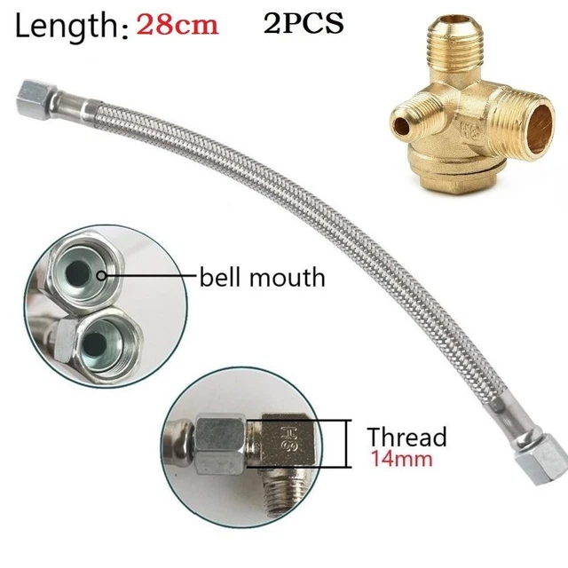 Tube Flexible Compresseur D'Air - Laiton/Acier Inox - 280 Mm - Neuf