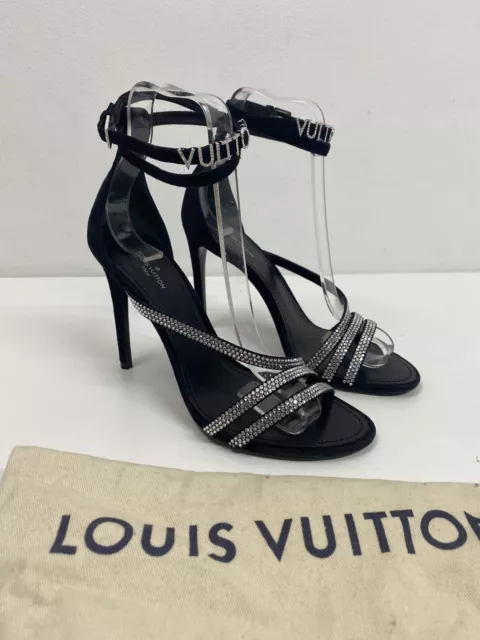 Louis Vuitton Blue/Black Sequin Peep Toe Platform Pumps Size 38