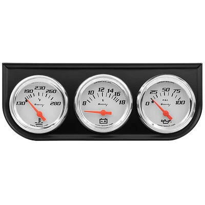 Equus 2.0 Dia Triple Gauge Set w/Black Panel - E5200