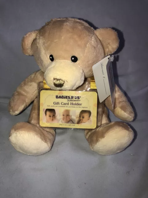 Animal Alley Tan Bear Plush Gift Card Holder Stuffed Animal Babies R Us 7”