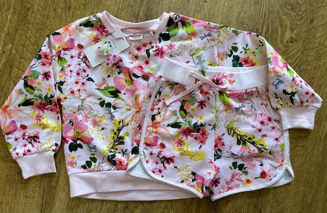 BNWT Ted Baker sweatshirt shorts outfit floral set 3-4 years New designer bow