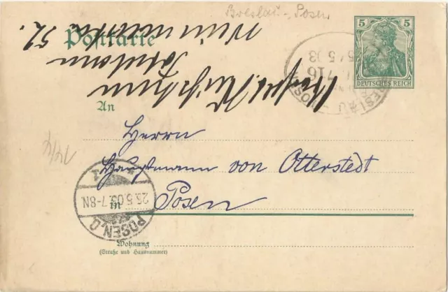 9 127 Ganzsache Bahnpost "BRESLAU-POSEN" 1903