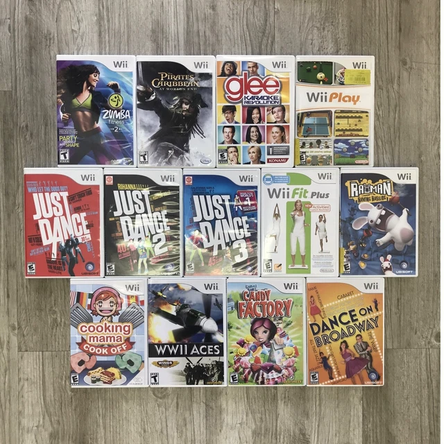 Lot of 13 Nintendo Wii Games - Just Dance Fit Plus Play Rayman Cooking Mama WWII