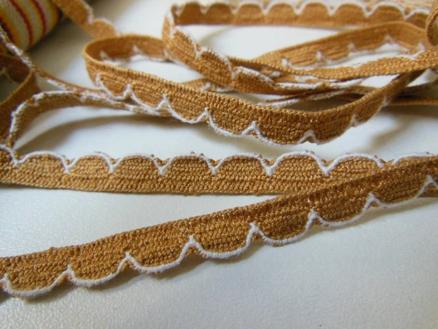 Ancien Galon Vintage - Bouclettes Oranges Et Blanches - Longueur 2 Mètres - Occasion