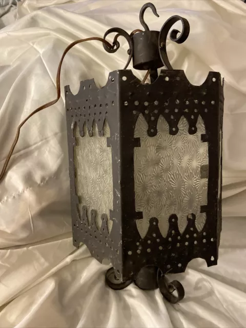 Vintage Gothic Spanish Revival Hexagonal  Hanging Light Fixture