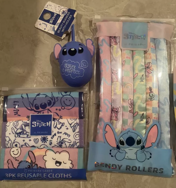 Disney Lilo & Stitch Silicone Beauty Blender With Holder, Cloths & Bendy Rollers