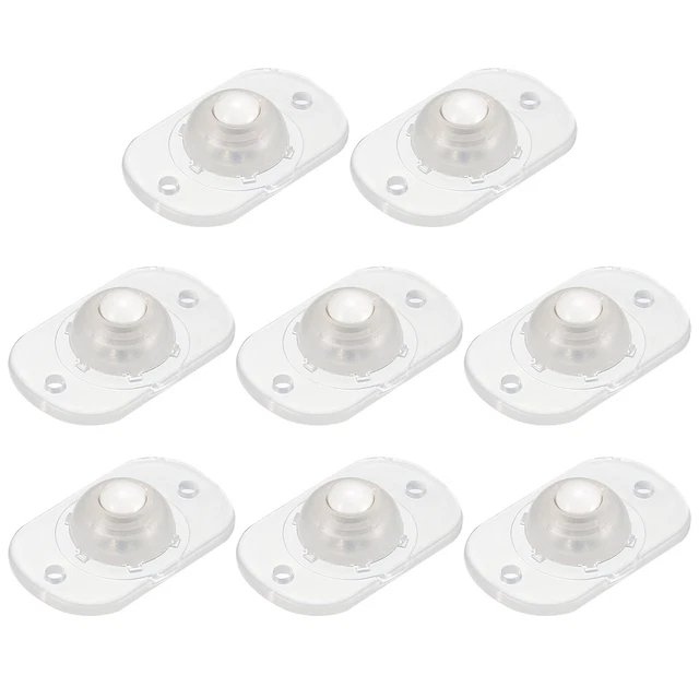Self Adhesive Caster Wheels, Mini Swivel Paste Universal Pulley (8Pcs-Clear)