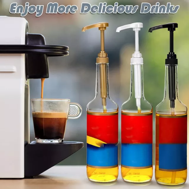 3Pack Coffee Syrup Pump Dispenser For 25.4Oz/750ml Syrup Bottle No Dripping