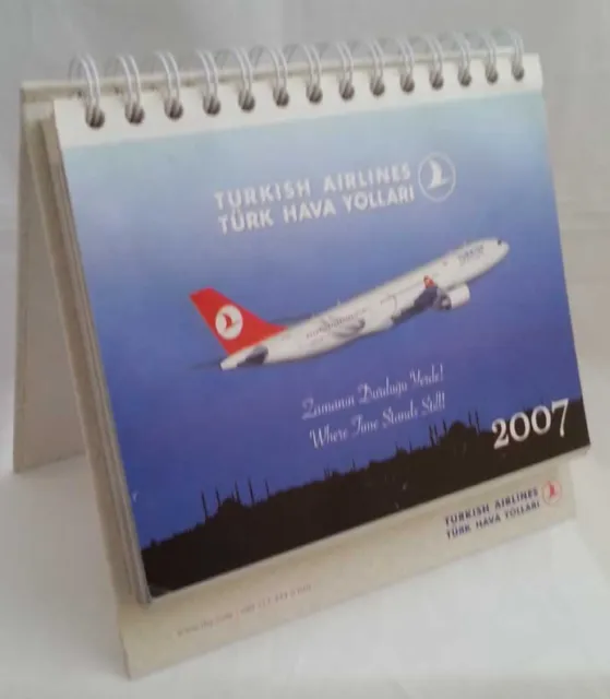 THY TURKISH AIRLINES 2007 DESK CALENDAR Istanbul original company issue