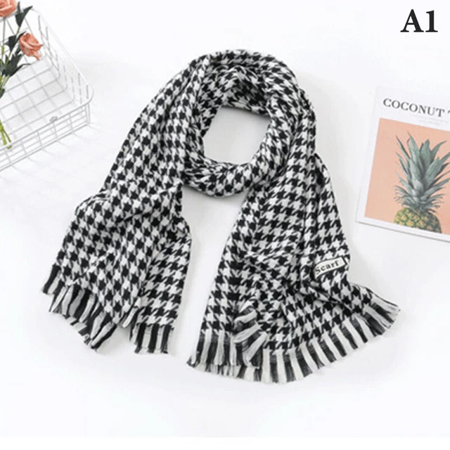 Sciarpa autunno inverno bianco e nero sgabello da segugio donna imitazione cashmere sha st