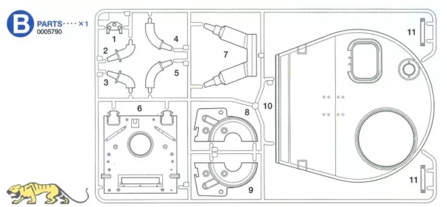Tamiya 0005790 B Teile (B1-B11) für Tamiya Tiger I (56010) 1:16