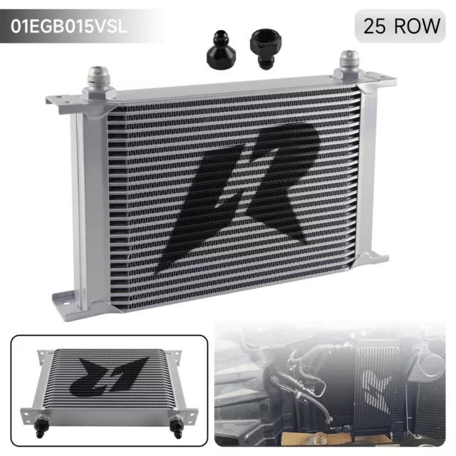 25 Row AN8 Stacked Plate Oil Cooler 6AN Adapter Universal Aluminium Radiator SL