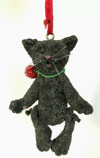 Kurt Adler Black Jointed Cat Kitty Christmas Ornament