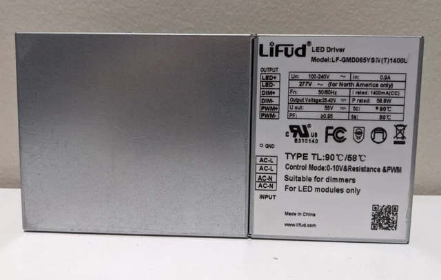 OPEN BOX LiFud LF-GMD065YSIV1400U LED Driver 100-277VAC Input 1400mA 25-42VDC