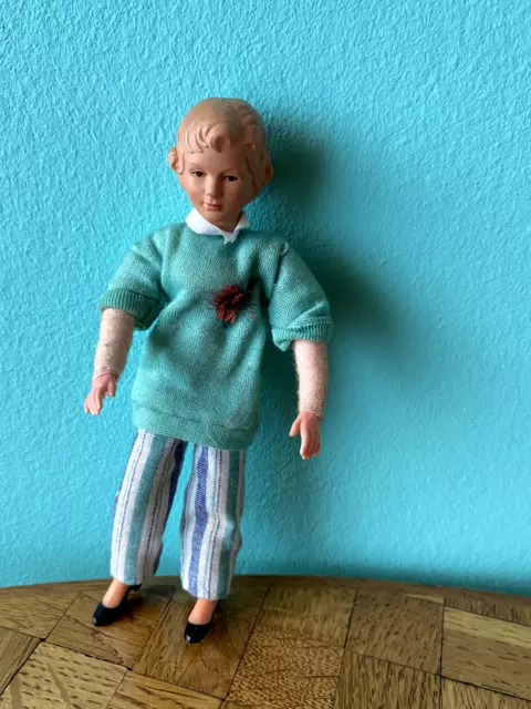 Frau  Caco 80er  Biegepuppe Puppenhaus Puppenstube 1:12 dollhouse flexible doll