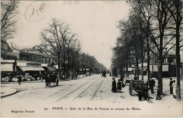 CPA PARIS 14e - Coin de la Rue de Vanves et avenue du Maine (56429)